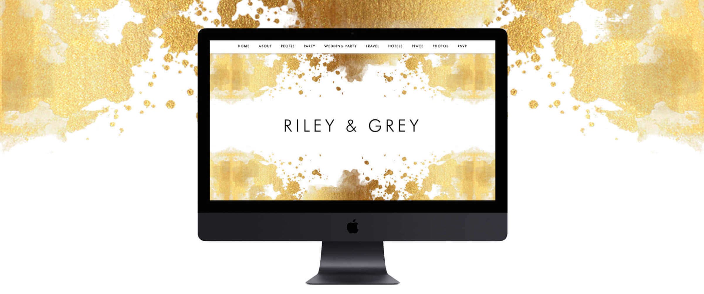 Liquid Gold Wedding Website Design Template