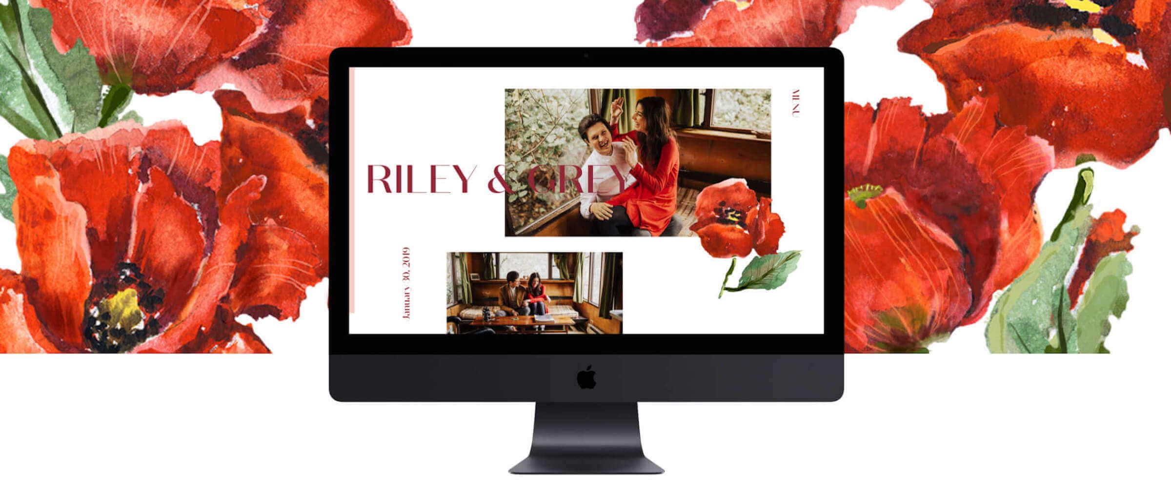 Poppy Wedding Website Design Template